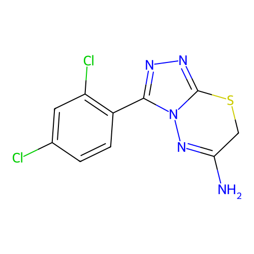 3-(2,4-dichlorophenyl)-7H-[1,2,4]triazolo[3,4-b][1,3,4]thiadiazin-6-amine structure