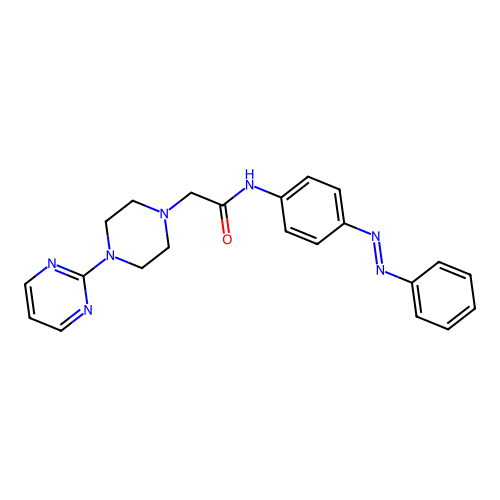 1-Piperazineacetamide, N-[4-(2-phenyldiazenyl)phenyl]-4-(2-pyrimidinyl)- structure
