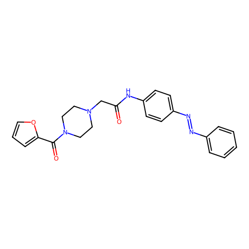 1-Piperazineacetamide, 4-(2-furanylcarbonyl)-N-[4-(2-phenyldiazenyl)phenyl]- structure