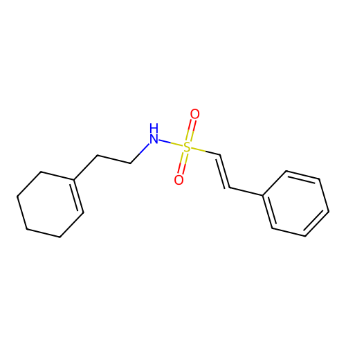 N-[2-(cyclohex-1-en-1-yl)ethyl]-2-phenylethene-1-sulfonamide structure