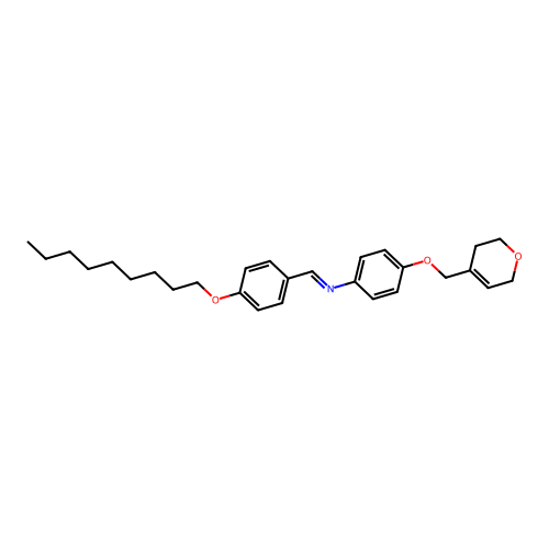 4-(3,6-dihydro-2H-pyran-4-ylmethoxy)-N-{(E)-[4-(nonyloxy)phenyl]methylidene}aniline structure