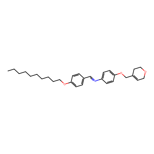 1-(4-decoxyphenyl)-N-[4-(3,6-dihydro-2H-pyran-4-ylmethoxy)phenyl]methanimine structure