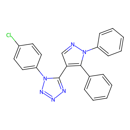 5-(1,5-Diphenylpyrazol-4-yl)-1-(4-chlorophenyl)-1,2,3,4-tetraazole structure
