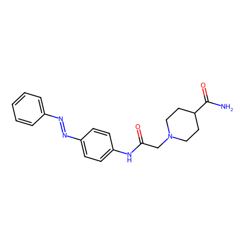 1-Piperidineacetamide, 4-(aminocarbonyl)-N-[4-(2-phenyldiazenyl)phenyl]- structure