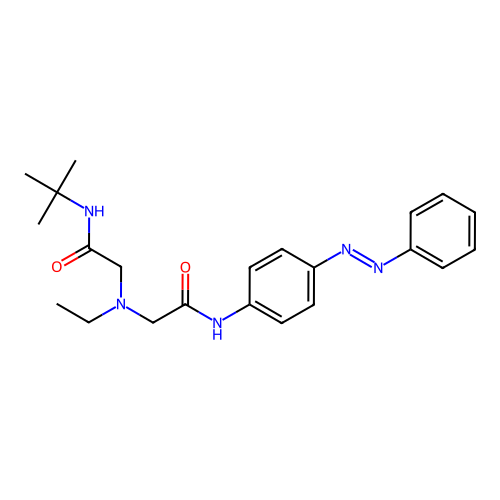 2-[[2-(tert-butylamino)-2-oxoethyl]-ethylamino]-N-(4-phenyldiazenylphenyl)acetamide structure