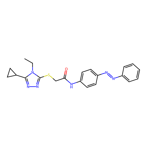 Acetamide, 2-[(5-cyclopropyl-4-ethyl-4H-1,2,4-triazol-3-yl)thio]-N-[4-(2-phenyldiazenyl)phenyl]- structure