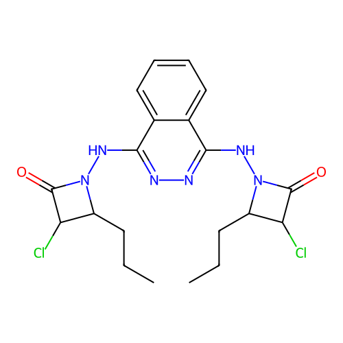 2-Azetidinone, 1,1'-(1,4-phthalazinediyldiimino)bis(3-chloro-4-propyl- structure
