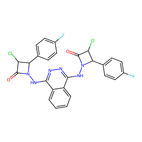 2-Azetidinone, 1,1'-(1,4-phthalazinediyldiimino)bis(3-chloro-4-(4-fluorophenyl)- structure