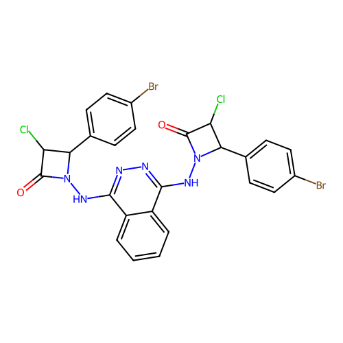 2-Azetidinone, 1,1'-(1,4-phthalazinediyldiimino)bis(4-(4-bromophenyl)-3-chloro- structure