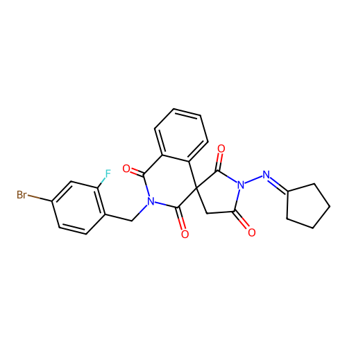 2-(4-Bromo-2-fluorobenzyl)-1   -[(cyclopentylidene)amino]spiro[isoquinoline-4(1H),3   -pyrrolidine]-1,2   ,3,5   (2H)-tetrone structure