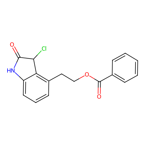 2-(3-Chloro-2-oxo-2,3-dihydro-1H-indol-4-yl) ethyl benzoate structure