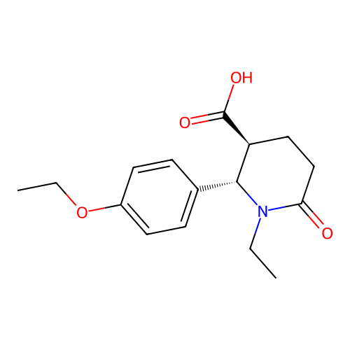 (2S,3S)-2-(4-ethoxyphenyl)-1-ethyl-6-oxopiperidine-3-carboxylic acid structure