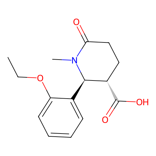 (2S,3S)-2-(2-ethoxyphenyl)-1-methyl-6-oxopiperidine-3-carboxylic acid structure