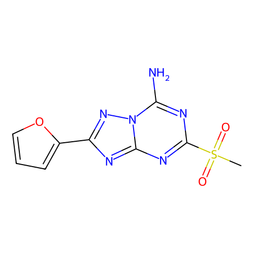 2-(Furan-2-yl)-5-(methylsulfonyl)-[1,2,4]triazolo[1,5-a][1,3,5]triazin-7-amine structure