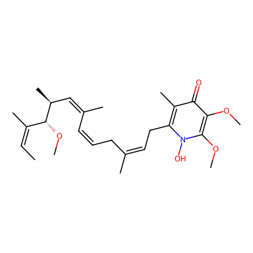 Piericidin B(sub 1) N-oxide structure