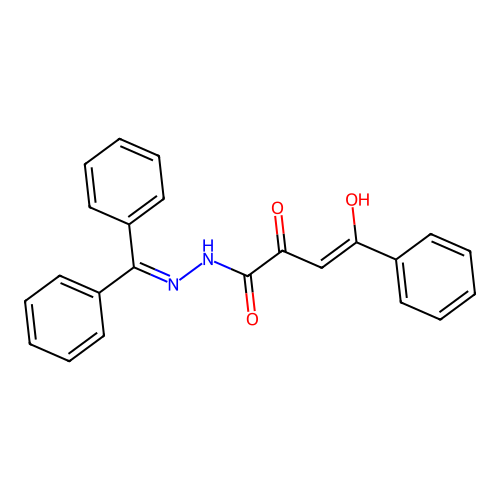 (2Z)-N'-(diphenylmethylidene)-2-hydroxy-4-oxo-4-phenylbut-2-enehydrazide structure