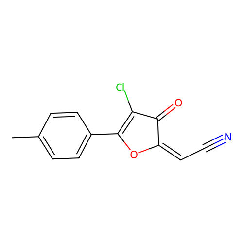 Acetonitrile, (4-chloro-5-(4-methylphenyl)-3-oxo-2(3H)-furanylidene)- structure