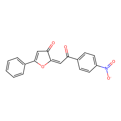 3(2H)-Furanone, 2-(2-(4-nitrophenyl)-2-oxoethylidene)-5-phenyl- structure