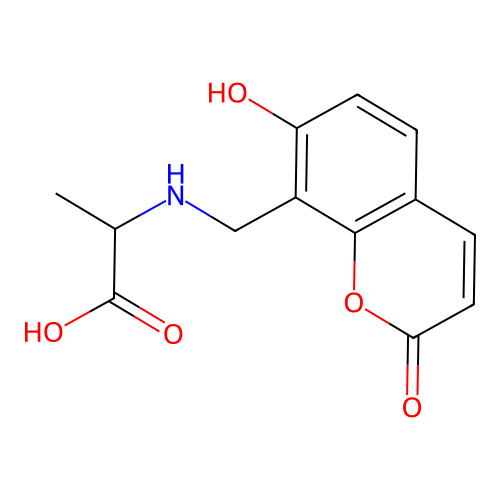 N-((7-Hydroxy-2-oxo-2H-chromen-8-yl)methyl)alanine structure
