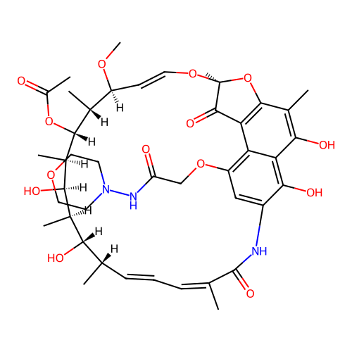 Rifamycin B, N-(4-morpholinyl)amide structure