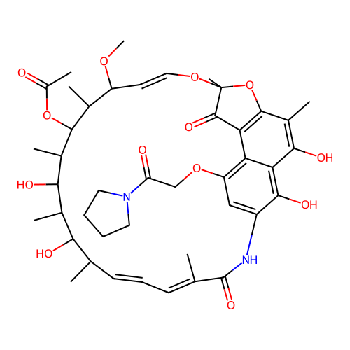 Rifamycin B pyrrolidide structure