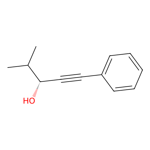 (3R)-4-methyl-1-phenylpent-1-yn-3-ol structure