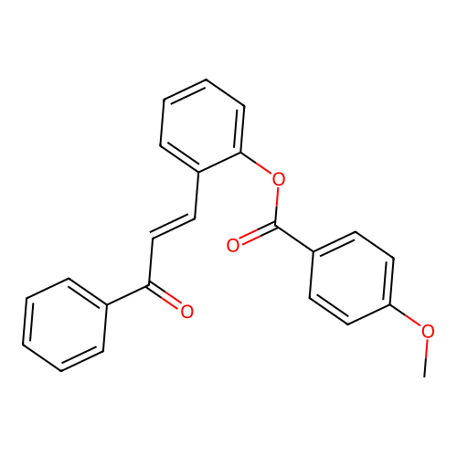 2-[(1E)-3-oxo-3-phenylprop-1-en-1-yl]phenyl 4-methoxybenzoate structure