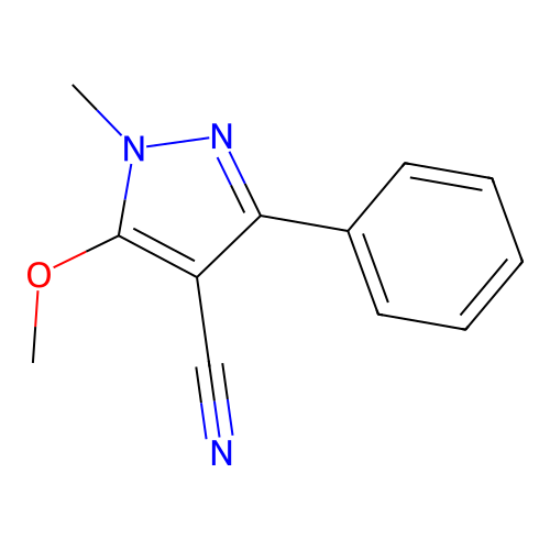 5-Methoxy-1-methyl-3-phenyl-1h-pyrazole-4-carbonitrile structure
