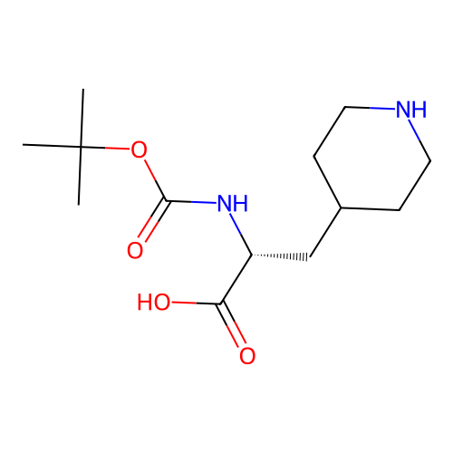 (R)-2-((tert-Butoxycarbonyl)amino)-3-(piperidin-4-yl)propanoic acid structure