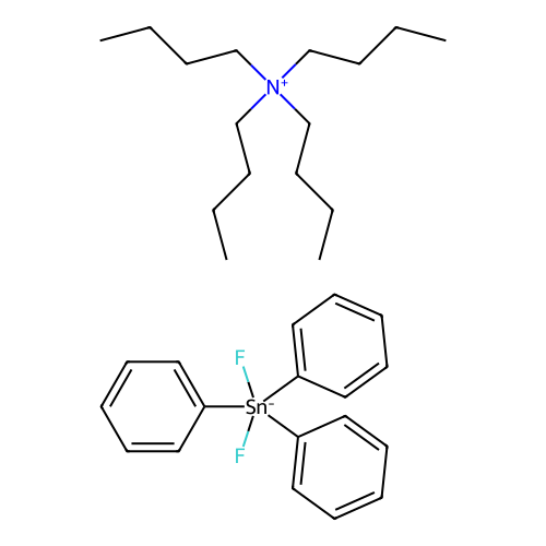 1-Butanaminium, N,N,N-tributyl-, (TB-5-11)-difluorotriphenylstannate(1-) (1:1) structure