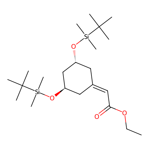 ethyl 2-[(3R,5R)-3,5-bis[[tert-butyl(dimethyl)silyl]oxy]cyclohexylidene]acetate structure