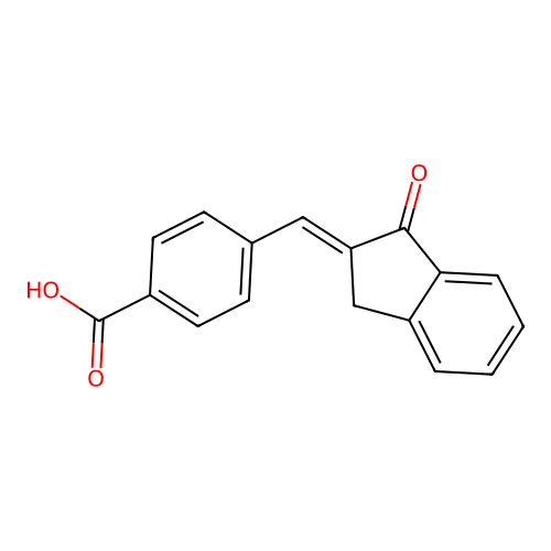 4-[(E)-(1,3-Dihydro-1-oxo-2H-inden-2-ylidene)methyl]benzoic acid structure