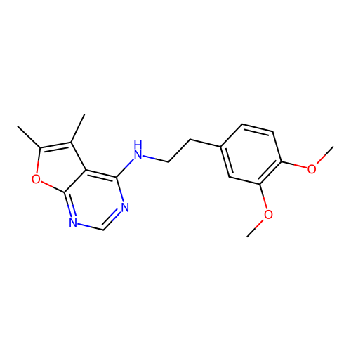 N-[2-(3,4-dimethoxyphenyl)ethyl]-5,6-dimethylfuro[2,3-d]pyrimidin-4-amine structure