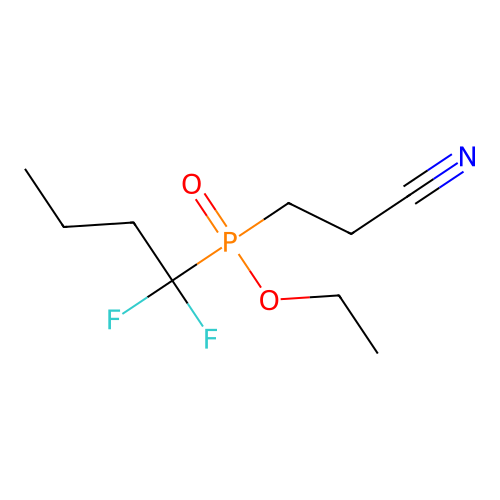 Ethyl 2-cyanoethyl(1,1-difluorobutyl)phosphinate structure