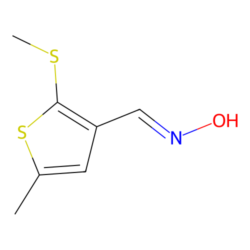 (Hydroxyimino)(5-methyl-2-methylthio(3-thienyl))methane structure