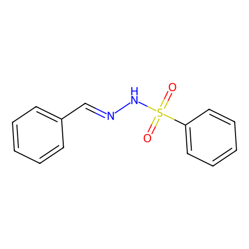 Benzenesulfonic acid, benzylidenehydrazide structure