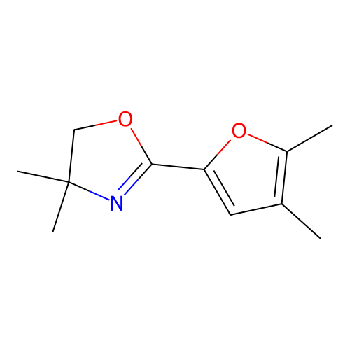 Oxazole, 2-(4,5-dimethyl-2-furanyl)-4,5-dihydro-4,4-dimethyl- structure