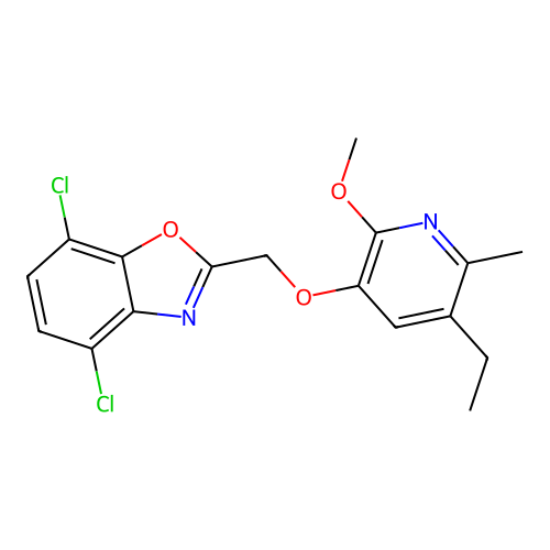 4,7-Dichloro-2-[[(5-ethyl-2-methoxy-6-methyl-3-pyridinyl)oxy]methyl]benzoxazole structure