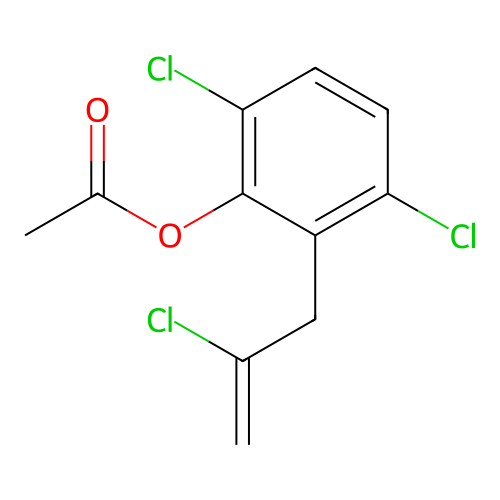 3,6-Dichloro-2-(2-chloroallyl)phenyl acetate structure