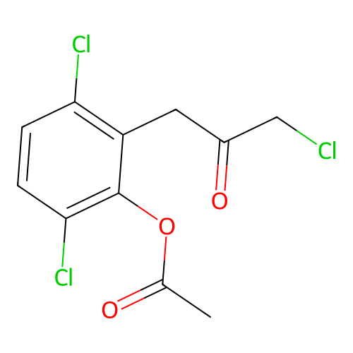 [3,6-Dichloro-2-(3-chloro-2-oxopropyl)phenyl] acetate structure