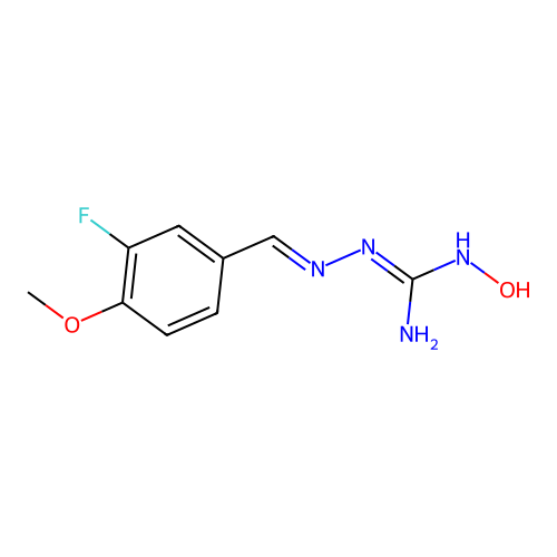 1-[(E)-(3-fluoro-4-methoxy-phenyl)methyleneamino]-3-hydroxy-guanidine structure