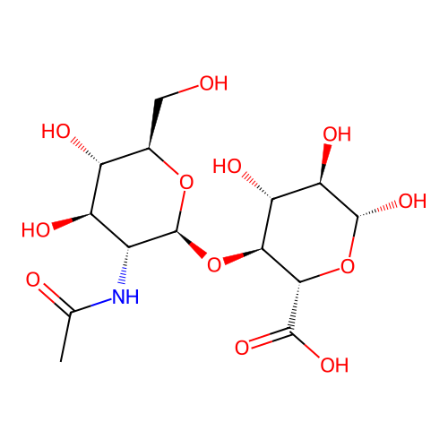 4-O-(2-(Acetylamino)-2-deoxy-beta-D-glucopyranosyl)-beta-D-glucopyranuronic acid structure