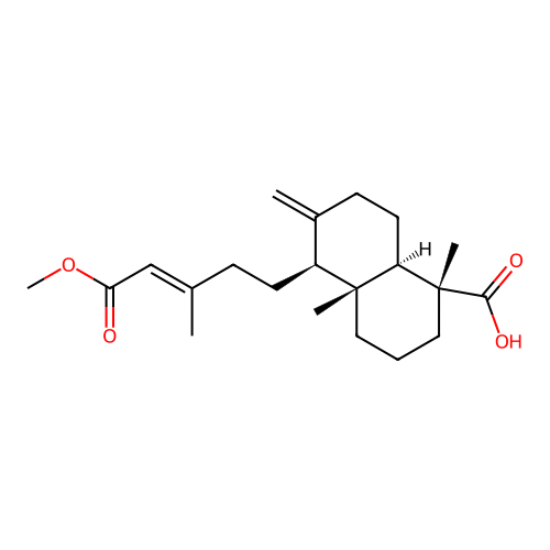 Methyl 18-carboxylabda-8,13-diene-15-oate structure