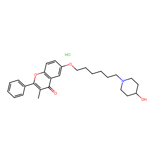6-(6-(4-Hydroxypiperidinyl)hexyloxy)-3-methylflavone hydrochloride structure