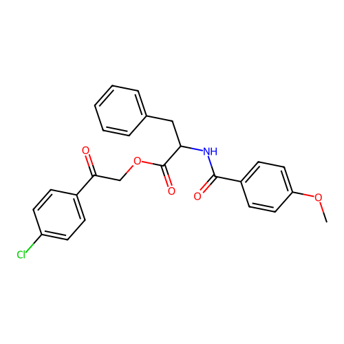 2-(4-chlorophenyl)-2-oxoethyl N-[(4-methoxyphenyl)carbonyl]phenylalaninate structure