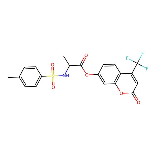 [2-oxo-4-(trifluoromethyl)chromen-7-yl] 2-[(4-methylphenyl)sulfonylamino]propanoate structure