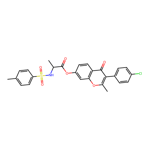 3-(4-chlorophenyl)-2-methyl-4-oxo-4H-chromen-7-yl 2-(4-methylphenylsulfonamido)propanoate structure