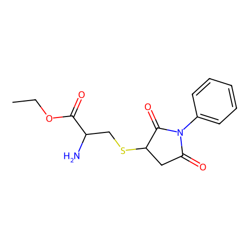 ethyl S-(2,5-dioxo-1-phenylpyrrolidin-3-yl)cysteinate structure