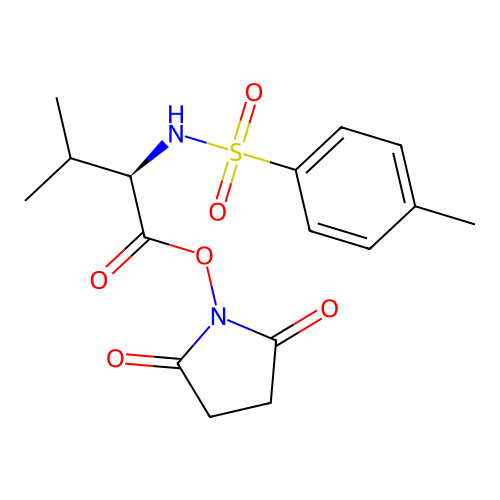 (2,5-dioxopyrrolidin-1-yl) (2R)-3-methyl-2-[(4-methylphenyl)sulfonylamino]butanoate structure