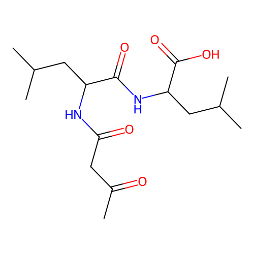 4-Methyl-2-[4-methyl-2-(3-oxobutanoylamino)pentanoylamino]pentanoic acid structure